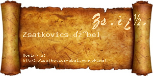 Zsatkovics Ábel névjegykártya