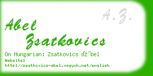 abel zsatkovics business card